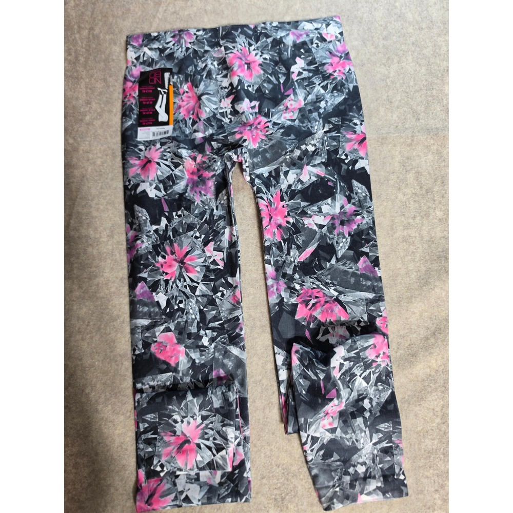 No Boundaries Juniors Seamless Ankle Leggings Abstract Gem Pink Grey Medium 7-9